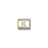 Nomination Composable Link Letter K, 18K Gold & Glitter Enamel