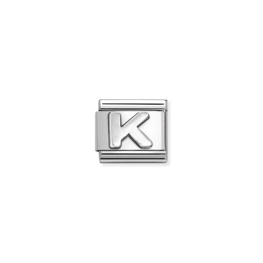 Nomination Composable Link Letter K, Silver
