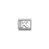 Nomination Composable Link Letter K, Silver