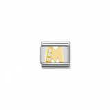 Nomination Composable Link Letter M, Cubic Zirconia, 18K Gold