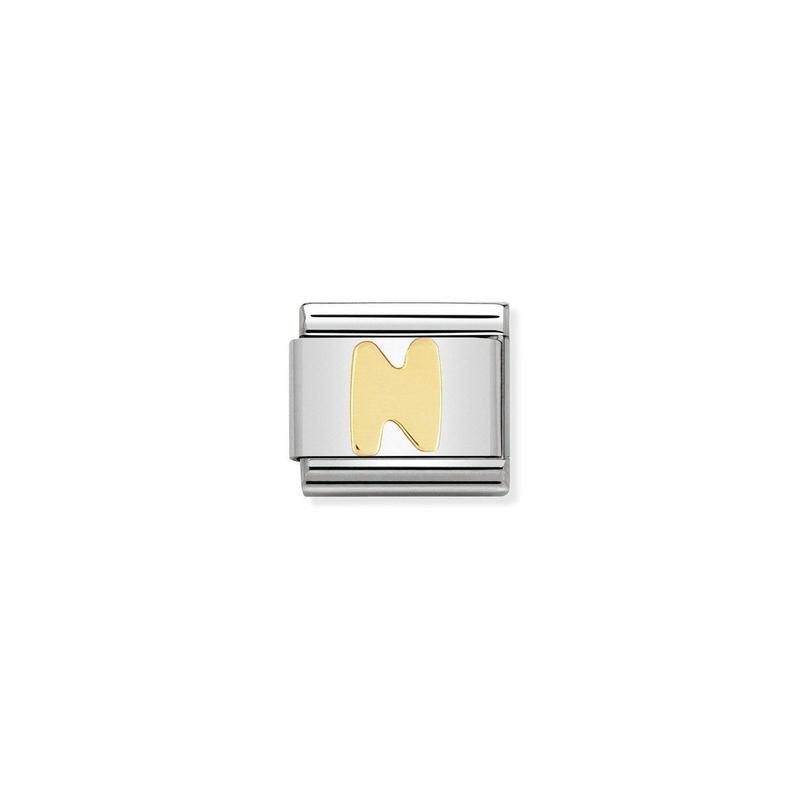 Nomination Composable Link Letter N, 18K Gold