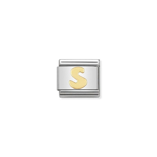 Nomination Composable Link Letter S, 18K Gold