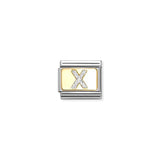 Nomination Composable Link Letter X, 18K Gold & Glitter Enamel
