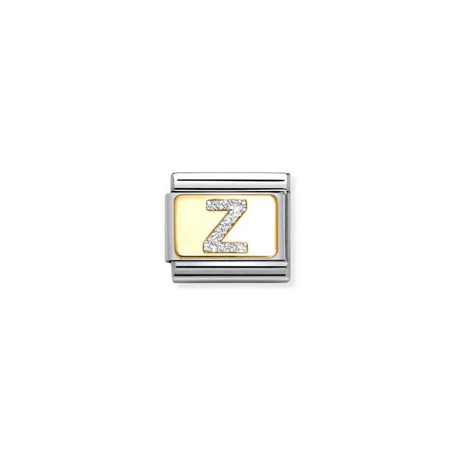 Nomination Composable Link Letter Z, 18K Gold & Glitter Enamel