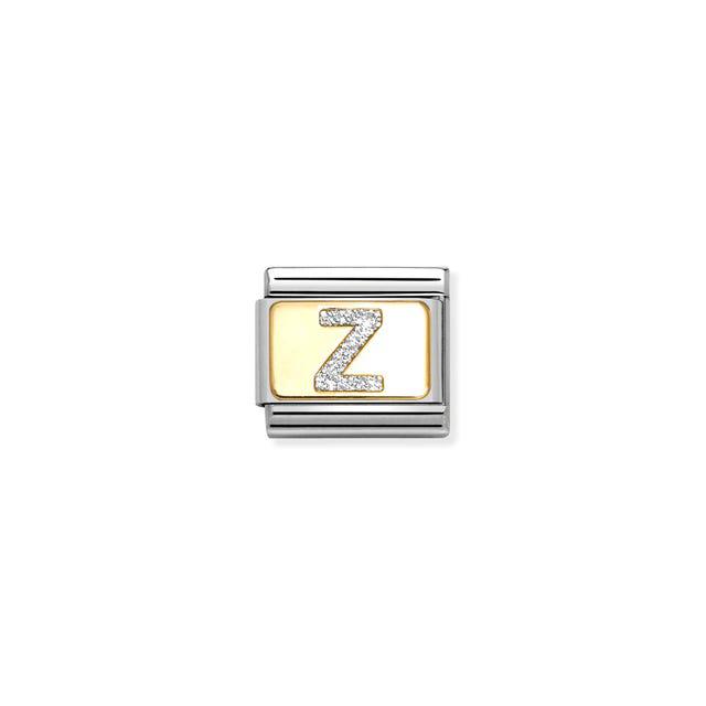 Nomination Composable Link Letter Z, 18K Gold & Glitter Enamel