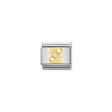 Nomination Composable Link Letter Z, Cubic Zirconia, 18K Gold