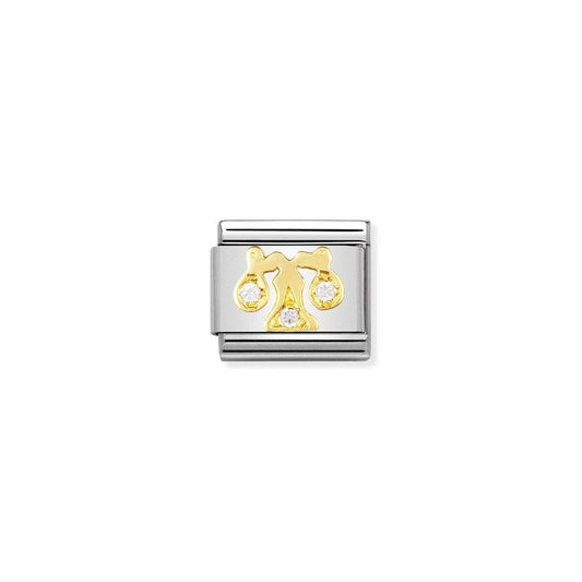 Nomination Composable Link Libra, Cubic Zirconia, 18K Gold