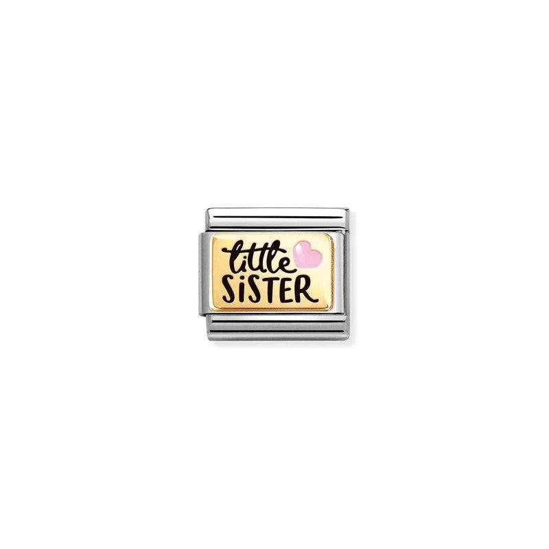 Nomination Composable Link Little Sister, 18K Gold & Enamel