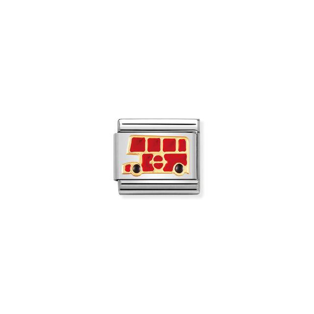 Nomination Composable Link London Bus, 18K Gold & Enamel
