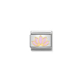Nomination Composable Link Lotus Flower, 18K Gold & Enamel
