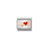 Nomination Composable Link Love Heart Arrow, 9K Rose Gold & Enamel