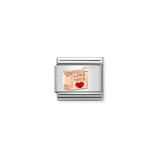 Nomination Composable Link Love Juice Box, 9K Rose Gold & Enamel