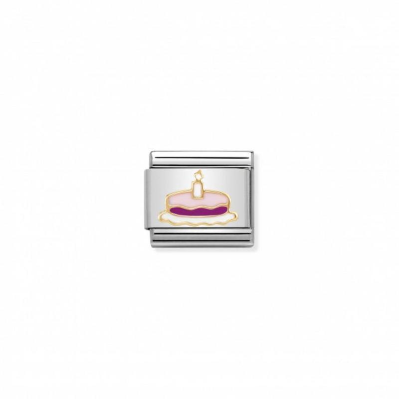 Nomination Composable Link Madame Et Monsieur Cake, 18K Gold & Enamel