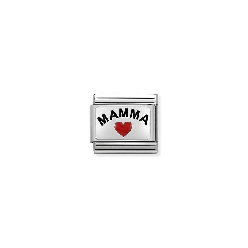 Nomination Composable Link Mamma With Heart, Silver & Enamel