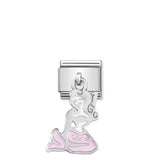 Nomination Composable Link Mermaid Hanging Charm, Silver & Enamel