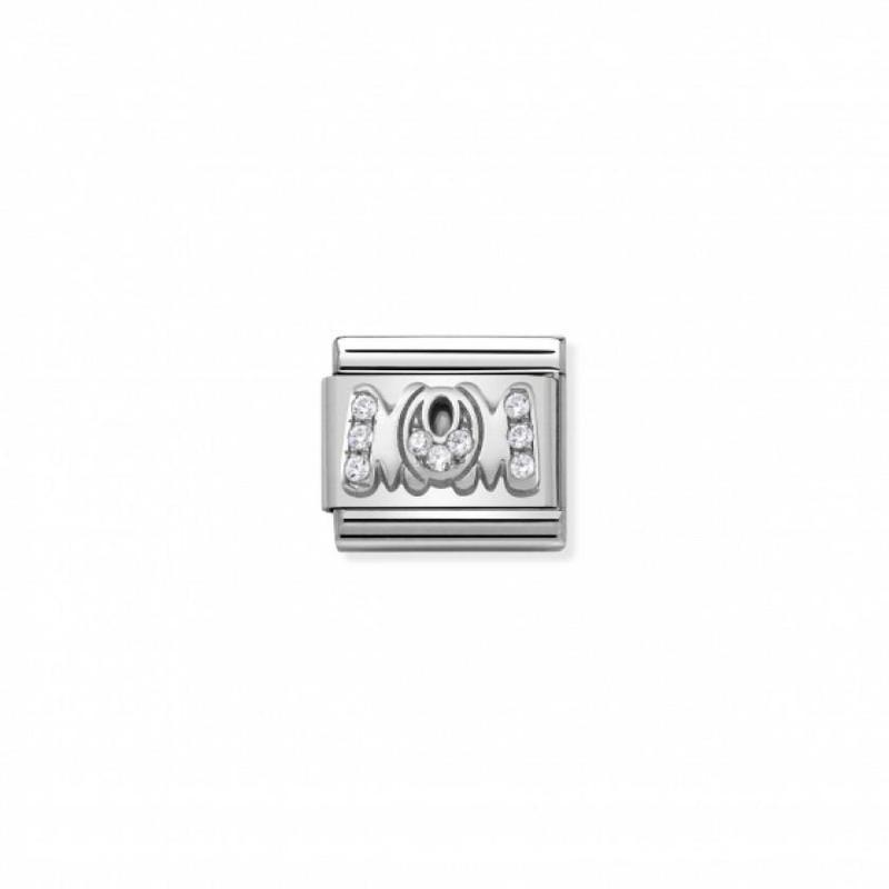 Nomination Composable Link Mom, Cubic Zirconia, Silver