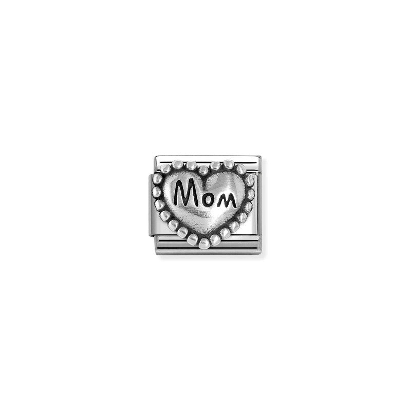 Nomination Composable Link Mom in Heart, Silver