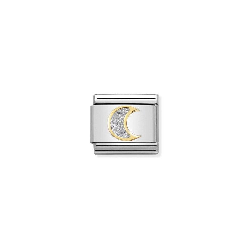 Nomination Composable Link Moon, 18K Gold & Glitter Enamel