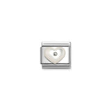 Nomination Composable Link Mother Of Pearl Heart, Silver