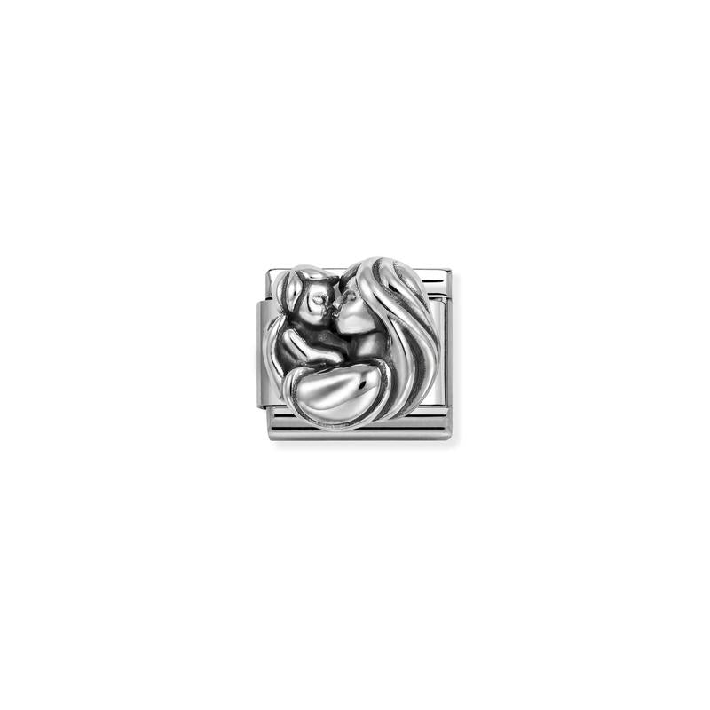 Nomination Composable Link Mother and Son, Oxidized Silver