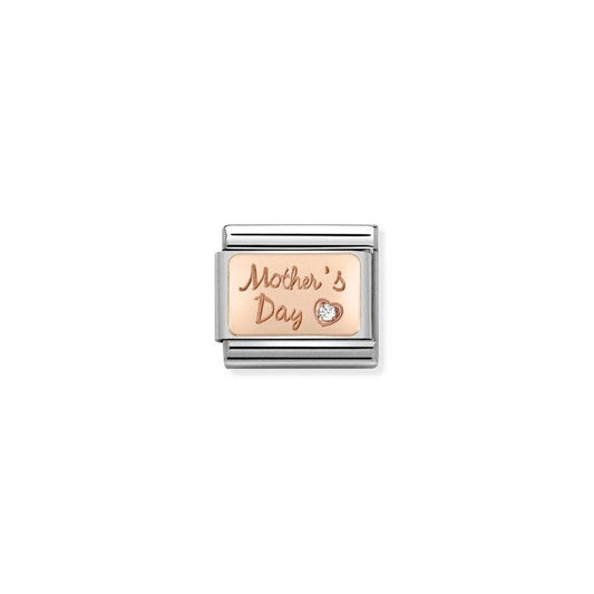 Nomination Composable Link Mothers Day, Cubic Zirconia, 9K Rose Gold
