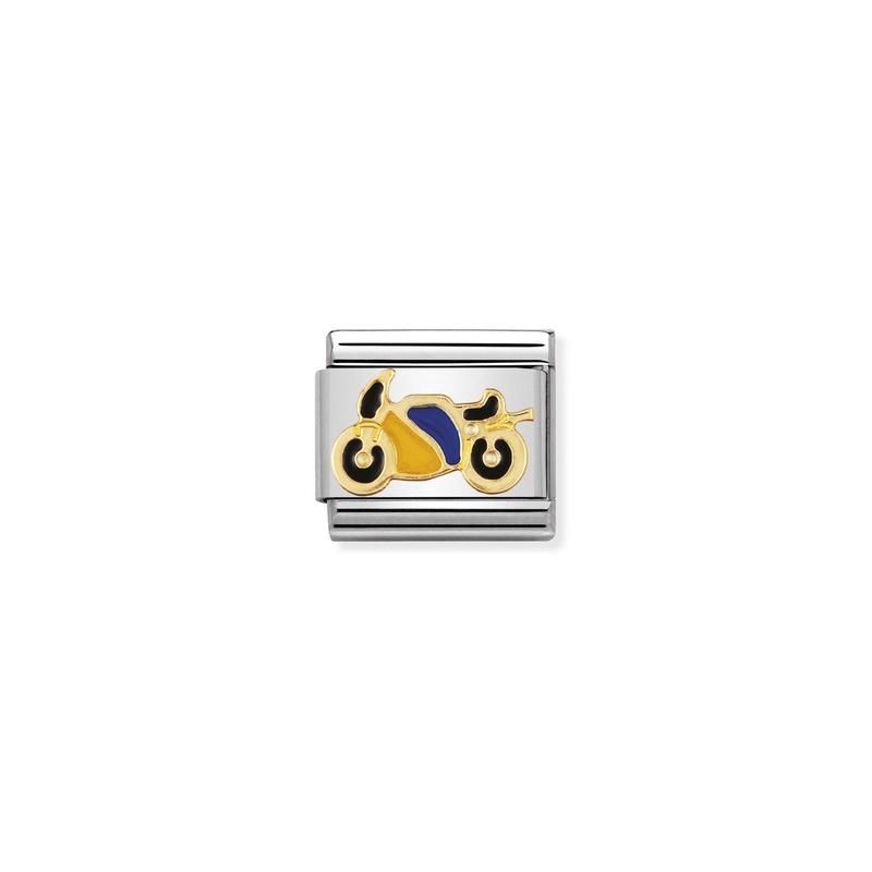 Nomination Composable Link Motorbike, 18K Gold & Enamel