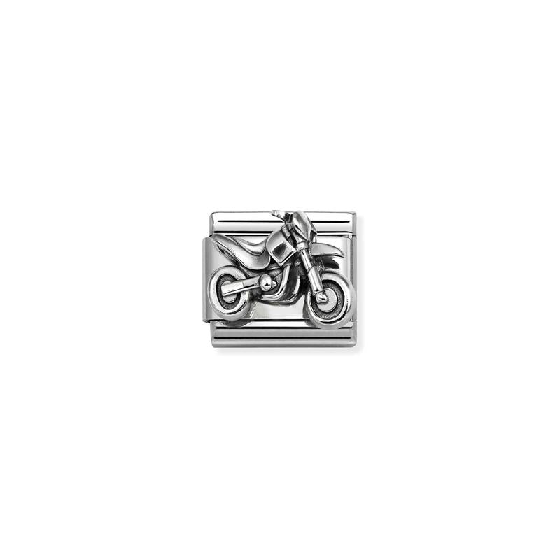 Nomination Composable Link Motorcross Bike, Oxidized Silver