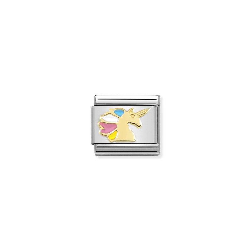 Nomination Composable Link Multicolour Unicorn, 18K Gold & Enamel