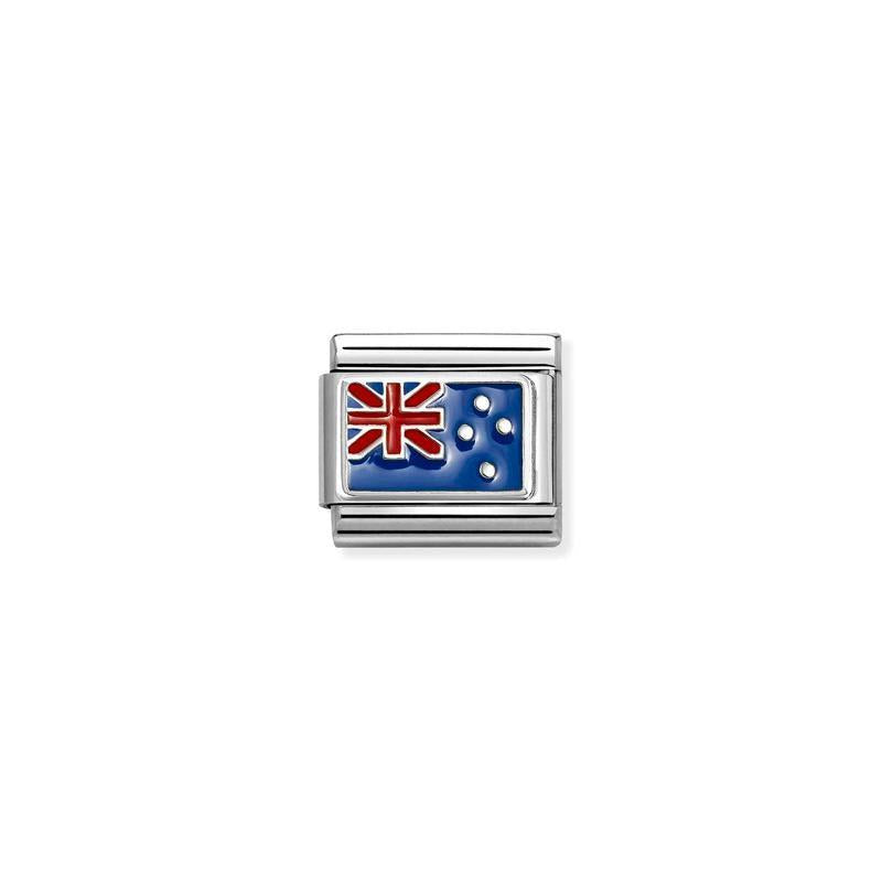 Nomination Composable Link New Zealand Flag, Silver & Enamel - front