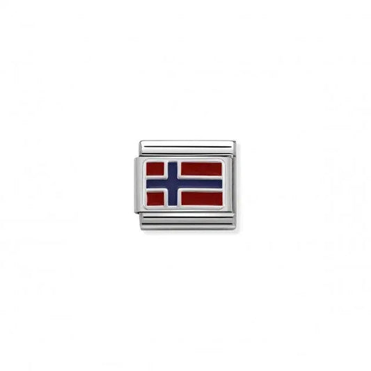 Nomination Composable Link Norway Flag, Silver & Enamel