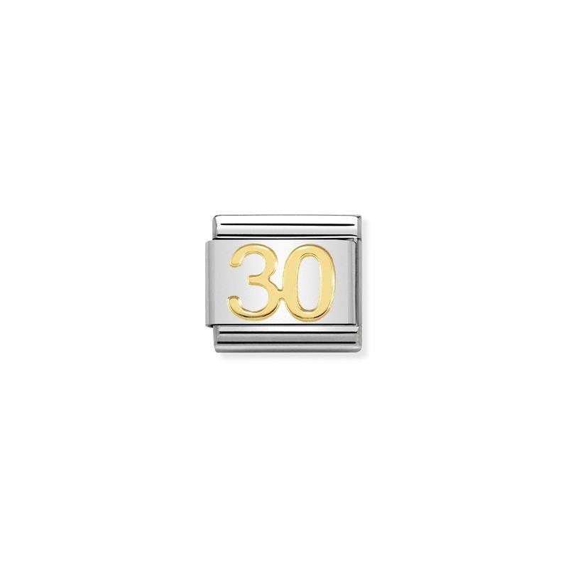 Nomination Composable Link Number 30, 18K Gold