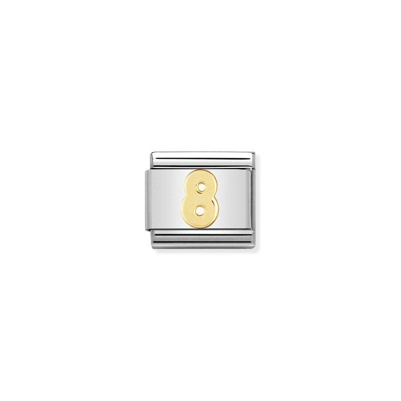 Nomination Composable Link Number 8, 18K Gold