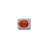 Nomination Composable Link Opal Red Coral Stone, 9K Rose Gold
