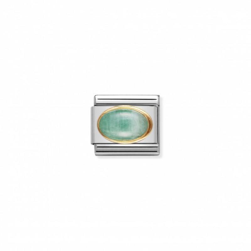 Nomination Composable Link Oval Emerald Stone, 18K Gold