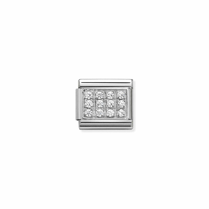 Nomination Composable Link Pave, Silver Cubic Zirconia, Silver