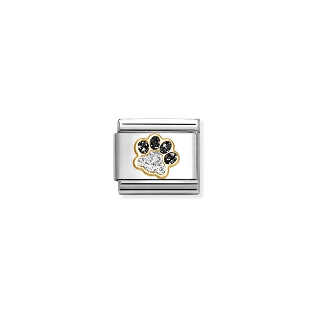 Nomination Composable Link Paw Print, 18K Gold & Glitter Enamel