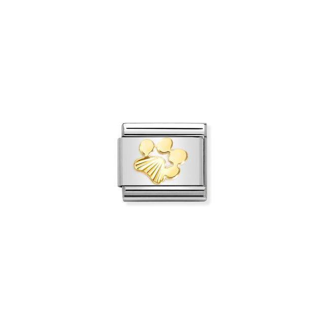 Nomination Composable Link Pawprint, Etched, 18K Gold