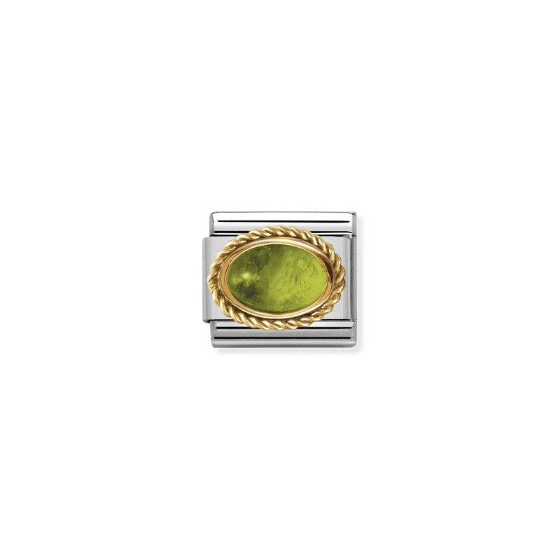 Nomination Composable Link Peridot Rope Stone, 18K Gold