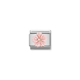 Nomination Composable Link Pink Flower, Coral Stone, 9K Rose Gold
