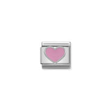 Nomination Composable Link Pink Heart, Silver & Enamel