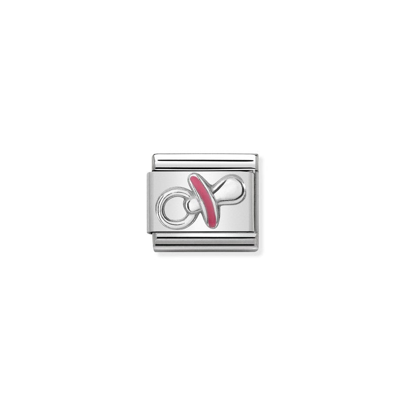 Nomination Composable Link Pink Pacifier, Silver & Enamel