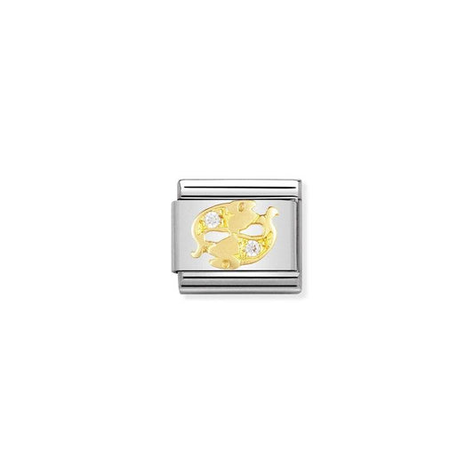 Nomination Composable Link Pisces, Cubic Zirconia, 18K Gold