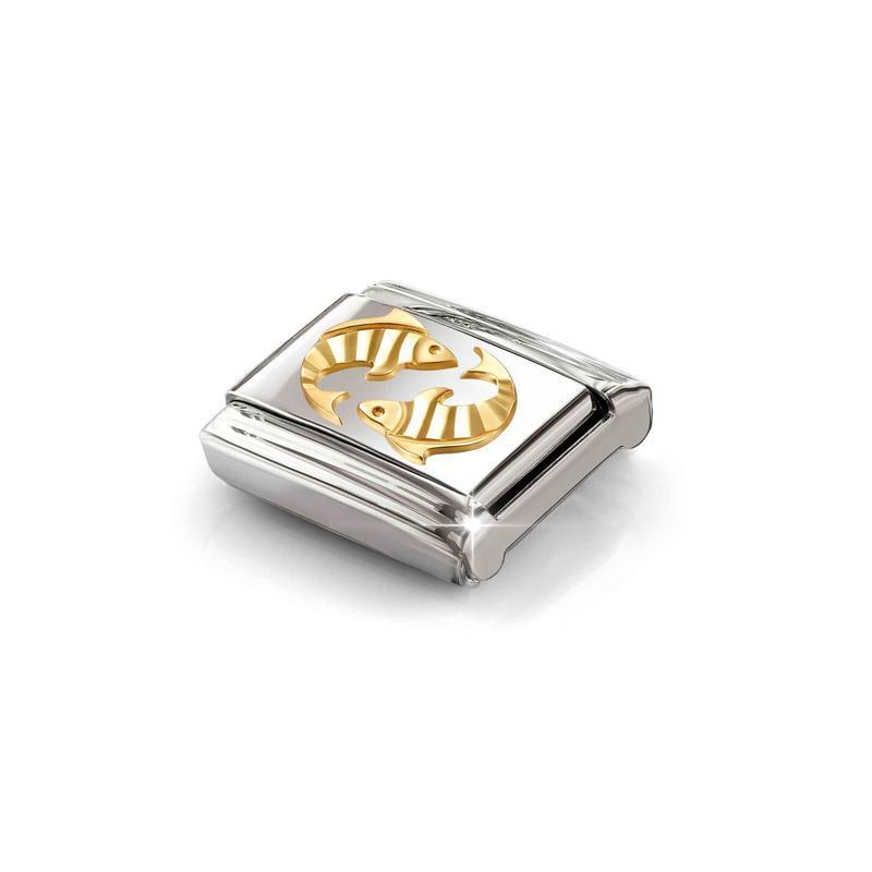 Nomination Composable Link Pisces Zodiac, 18K Gold - angle