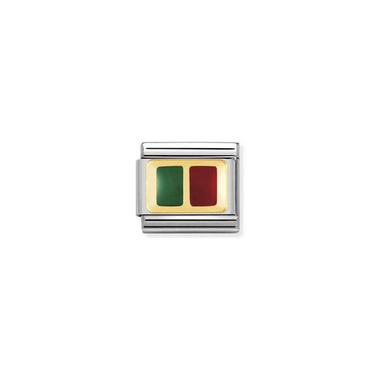 Nomination Composable Link Portugal Flag, 18K Gold & Enamel