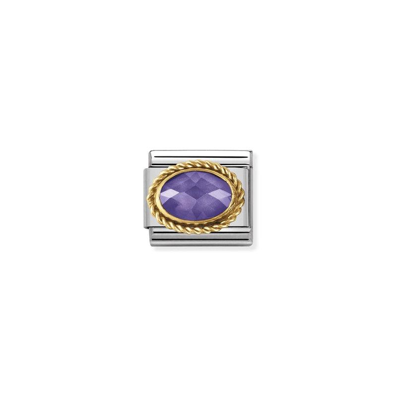 Nomination Composable Link Purple Rope, Faceted Cubic Zirconia, 18K Gold