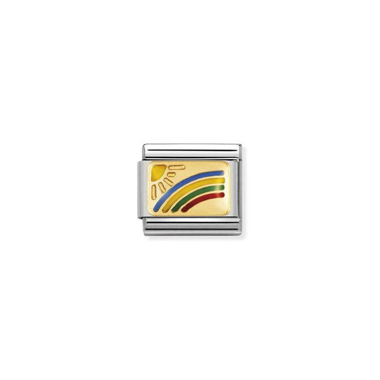 Nomination Composable Link Rainbow, 18K Gold & Enamel