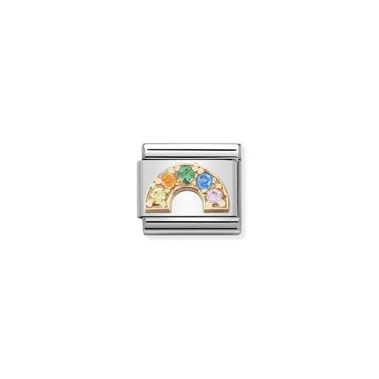 Nomination Composable Link Rainbow, Cubic Zirconia, 9K Rose Gold