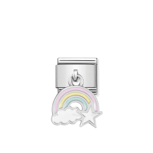 Nomination Composable Link Rainbow Hanging Charm, Silver & Enamel