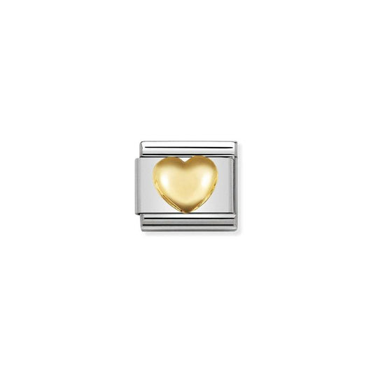 Nomination Composable Link Raised Heart, 18K Gold