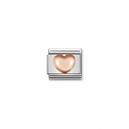 Nomination Classic Rose Gold Raised Heart Link